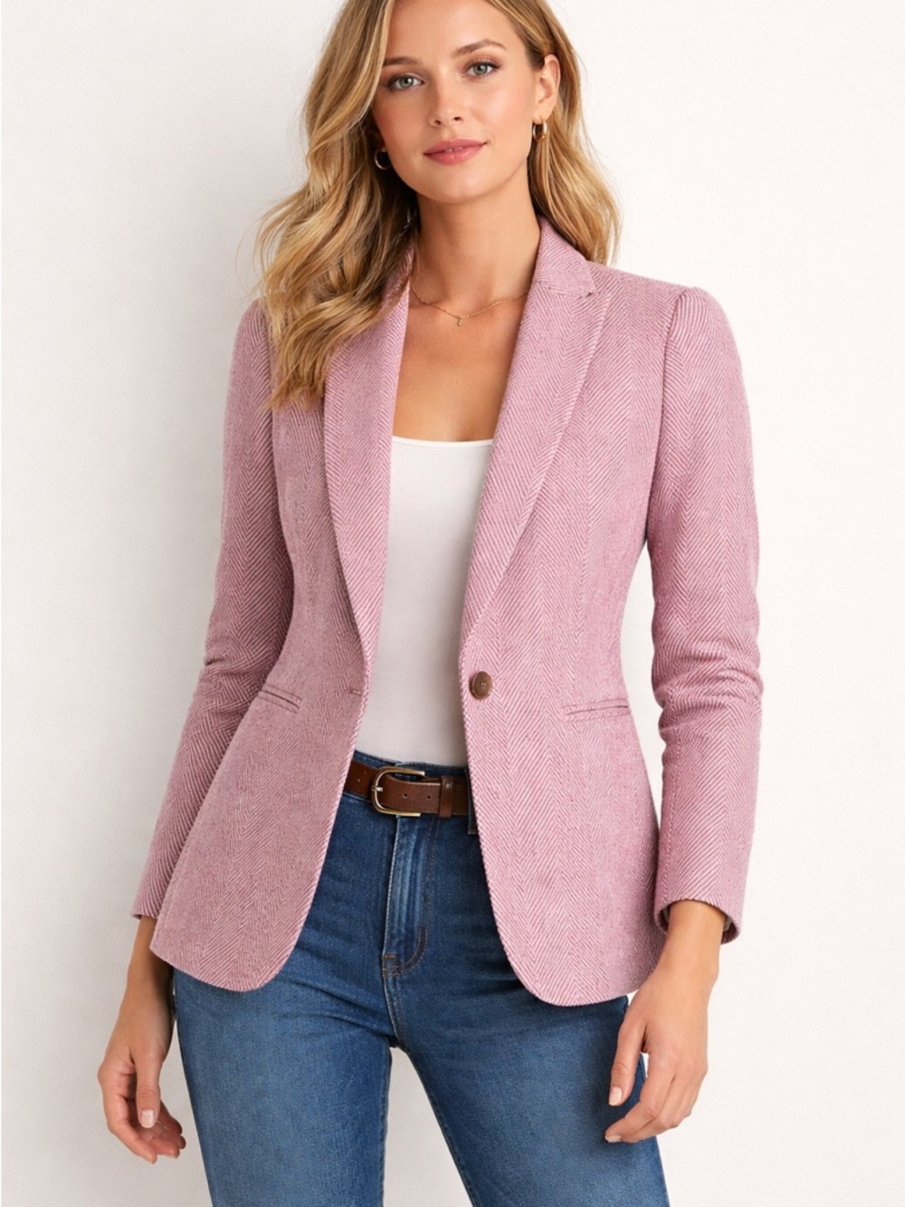 J. Crew Vintage Wool Dusty Pink Tailored Single-Button Blazer Workwear Size 0P
